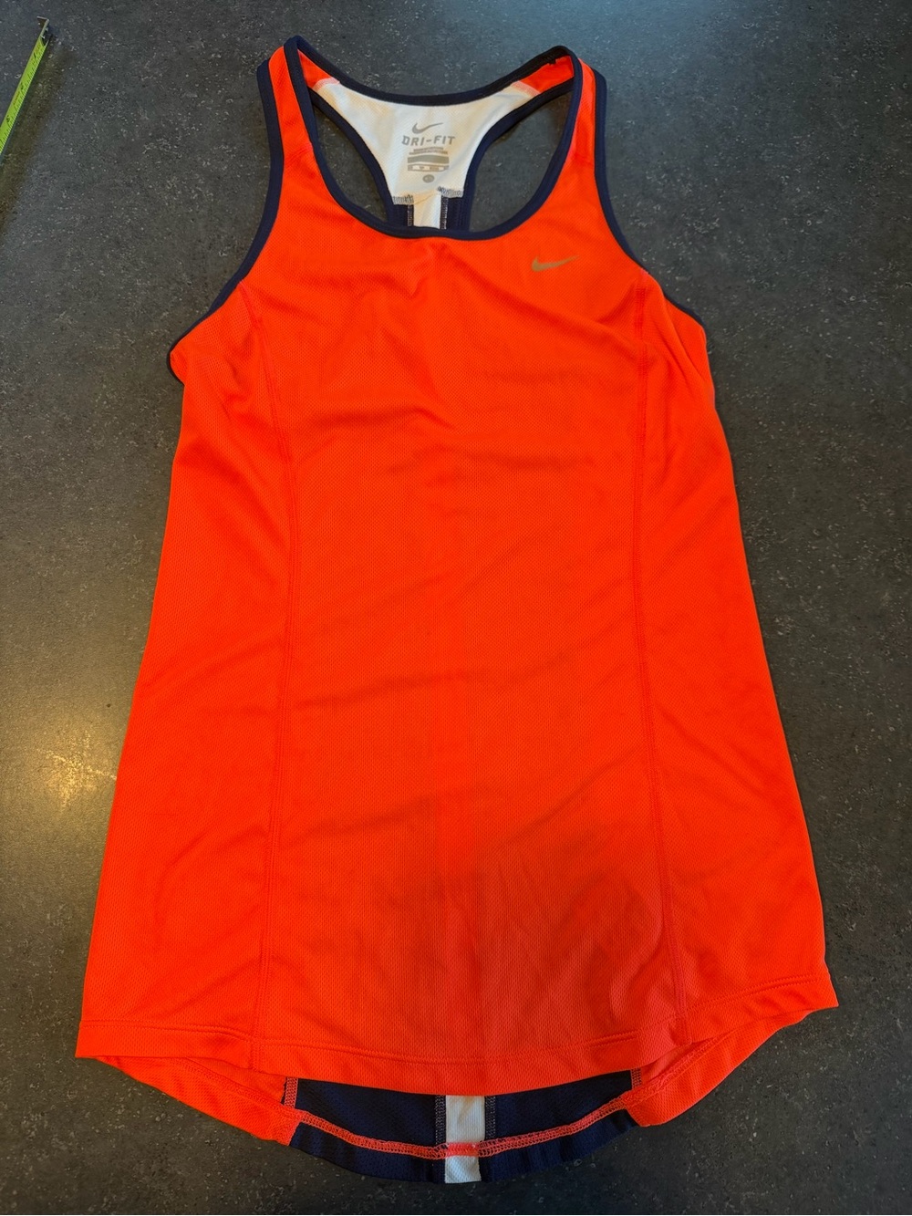 Nike Dri-FIT Women’s XS Orange Navy Racerback Running Tank Top